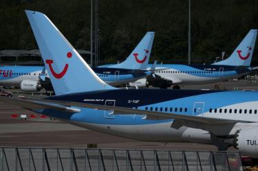 Aviones de la aerolínea TUI.